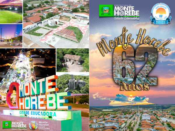 Convite - Festividades em Celebração aos 62 Anos de Emancipação de Monte Horebe - PB